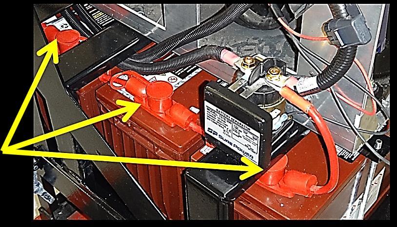 Service Requirements Service Intervals: Fall & Spring Positive battery post connections: Remove covers from four posts