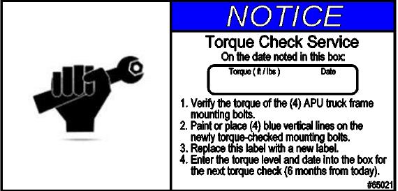 Warning: Torque must be measured as a dry torque without use of lubrication or antiseize product.