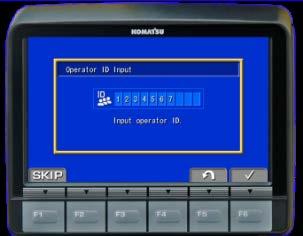 Fleet Management: Komtrax Step 5 Individual operator ID system An operator ID can be set for each operator. Detailed analyses by operator are now possible.