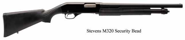 320 SECURITY W/ BEAD SIGHTS Bottom Load, Right Eject // Dual Slide-Bars // Synthetic Stock // Blued Barrel Rotary Bolt Bead Sights Also Available In: 12 GA