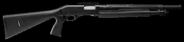 320 SECURITY W/ HEATS SHIELD Pistol Grip // Heat Shield // Dual Slide-Bars // Rotary Bolt // Bead Sight Bottom Load, Right Eject // Sight Rail // Synthetic Stock // Blued Barrel CHOKES CHAMBER DROP
