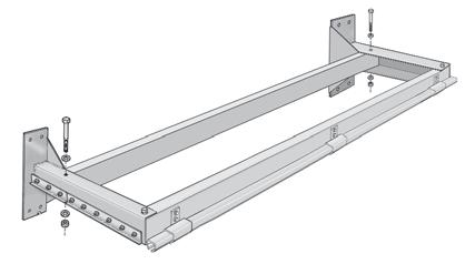 using the supplied bolts, nuts and washers. Overhead Door Mount The Motorized Accordion Strip Door uses Overhead Door Mounting Hardware.