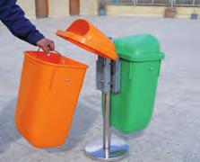 holds the bin high, facilitating easy installation on