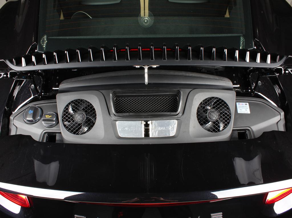 5. Carefully undo the marked engine compartment trim panels and unscrew tail light bolts on both sides of the vehicle (F