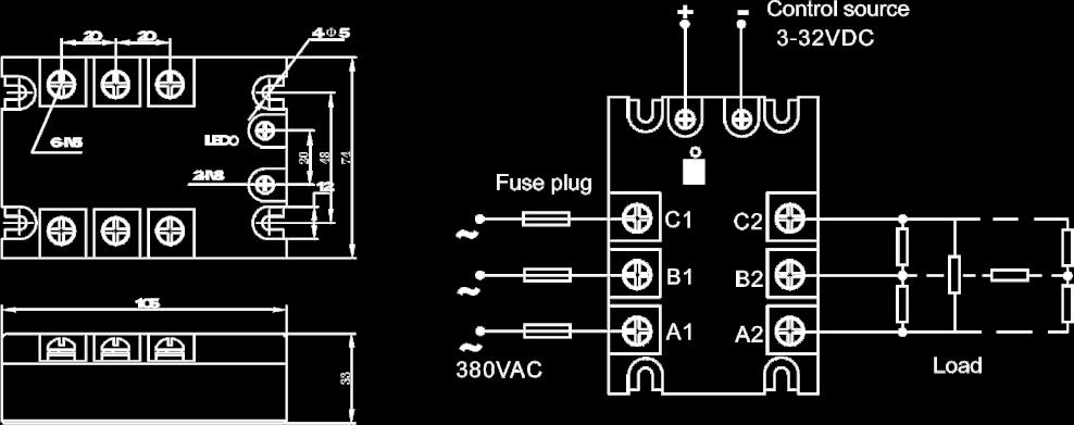 .21.** Gurantee close voltage 1 30 VAC Gurantee open voltage 3 80 VAC Load mini current 0.