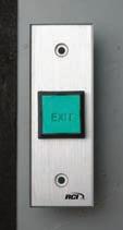 970 Illuminated Exit Pushbutton Standard: 3"W x 4-3/4"H (76mm x 2mm) Narrow: -5/8"W x 4-3/4"H (4mm x 2mm) 2 Year Limited Illuminated pushbutton Quickly mounts to single gang box (Standard) or