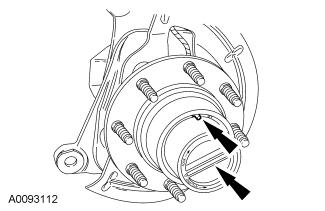 Remove and discard the O- ring. Install a new hub lock O-ring. Rotate the hublock to the AUTO position. Install the hublock into the special tool, then install the retainer ring.
