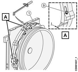 If the drum brake activates, increase the M dimension to increase the follower roll (5) tension on the cam wheel (2) preventing premature drum braking action.