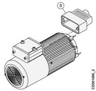 7.3.4.2 MF07 and MF10 Traveling motor 1. Fan cover 2. Fan / Flywheel 3. Fixing screws for motor 4. Brake 5. Brake disc 6. Friction disc 7.