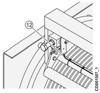 9 Place the spring over the roller adjustment screw (2). Insert the screw (2) through the housing and thread it in to the torque arm (8). Lock into position with nut (5).