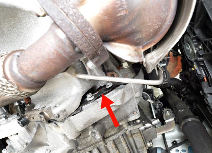 Remove: engine cover, engine compartment underpanel, front right