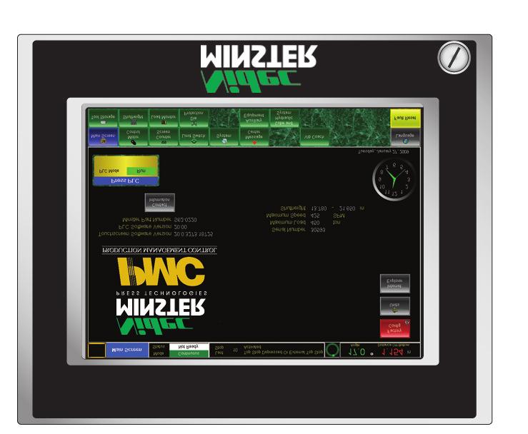 Production Management Control (PMC) This full featured press control was designed and integrated by Minster and incorporates all press functions including: Full machine diagnostics detailing all