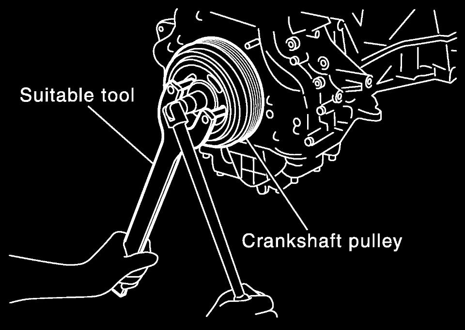 17. Remove crankshaft pulley with the following procedure: a.