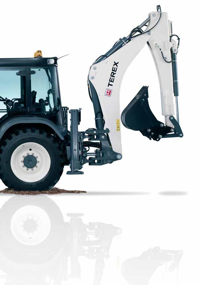 THE NEW TEREX TLB890 BACKHOE LOADER Opening rear quarter windows for improved ventilation and right-angle trenching visibility Up and over rear window for excellent ventilation New Deep Dig