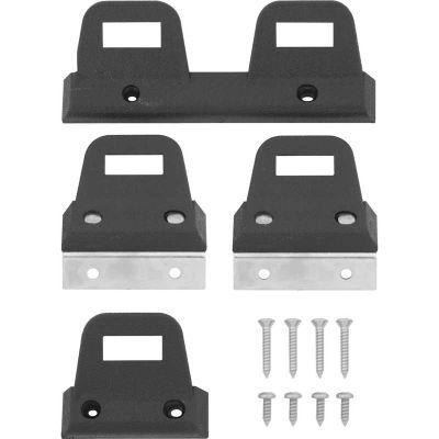 These clips mount on the seats and are designed to retain the buckle portion of the belt until the belt is needed.
