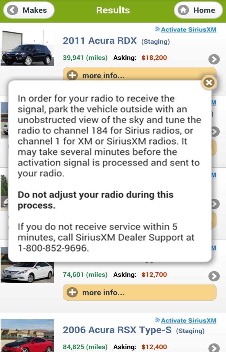 Step Four: Activate SiriusXM An activation reminder message will be displayed to ensure a successful activation.