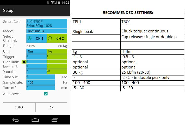 TRQ1 TORQUE- AND TPL TOP LOAD TESTER KIT INSTALL Download: www.suretorque.eu / Support / Downloads / SmartLoadCell_Single v_1.9.1 apk http://www.suretorque.eu/media/wysiwyg/download/slc_s_v1.9.1.apk System requirements: Android 4.