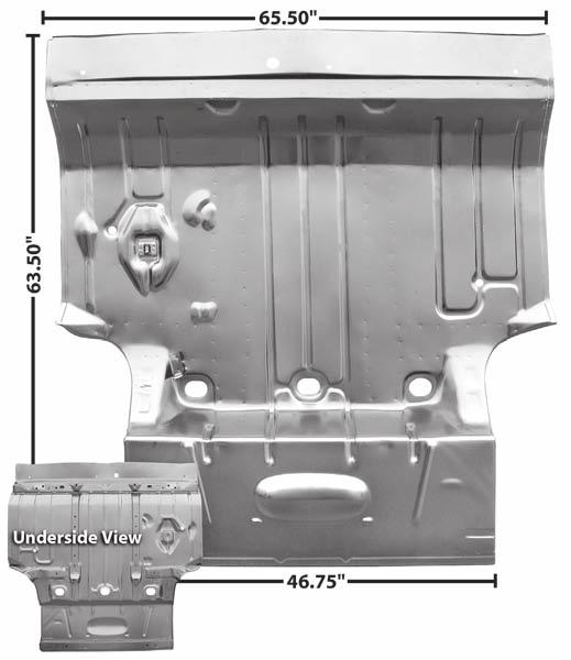 R.Seat Floor Pan Trunk Pans & Components 1462L 1968-72 Seat Floor Pan
