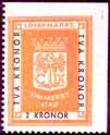 Issued in booklet panes two stamps high, perf 11 (imperf at sheet edge). 7. 1Kr grey & black... 50.00 8. 2Kr orange & black... 50.00 VISBY x 1958.