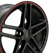 5-54 mm, (2) 18x10.5-56 mm... $ 799 99 53524 88-96 C6 Z06 Split 5-Spoke Wheel Set - Gloss Black (2) 17x9.5-54 mm, (2) 18x10.5-56 mm... $ 669 99 53526 88-96 C6 Z06 Split 5-Spoke Wheel Set - Gloss Black w/ Red Stripe (2) 17x9.