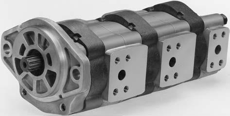 Series TP16-3 Place Series TP16 Description.......... Gear Pumps (Three-place) Flow Range........... To 32 GPM Per Section Displacements................ To 3.904 C.I.R. Maximum Pressure to.