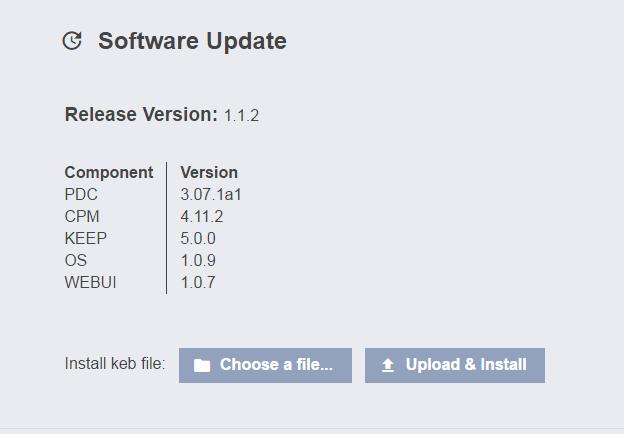 1. Download the required software update file (*.keb file) from the internet. 2. In the System Main menu, select the Software Update option. 3.