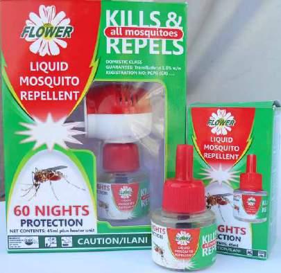LIQUID MOSQUITO REPELLENT A new exciting product from Kapi Ltd. Designed for use in living areas and bedrooms, the liquid bottle screws into an electric heater unit and plugs in to a standard socket.