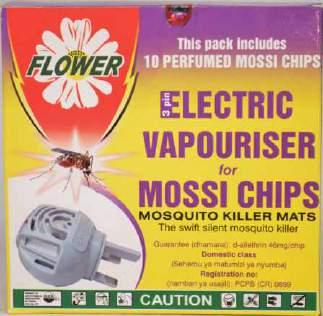 MOSSI CHIPS Mossi Chips are excellent Mosquito Mats designed to be used in living areas and bedrooms to kill all mosquitoes. Use with an electric heater unit.