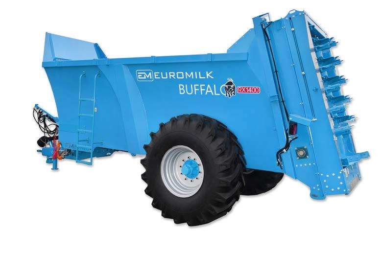 Standard Equipment EUROMILK BUFFALO manure spreaders come with a rich standard equipment. Thanks to this, the machine fulfils the criteria of even the most demanding customers.