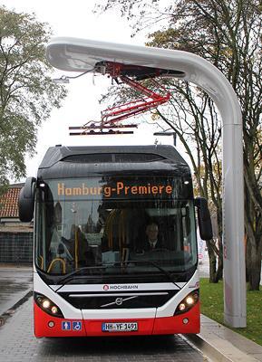 First facilitated overhead charging with up to 300 kw 3 Busses in Hamburg with 4 charging stations already