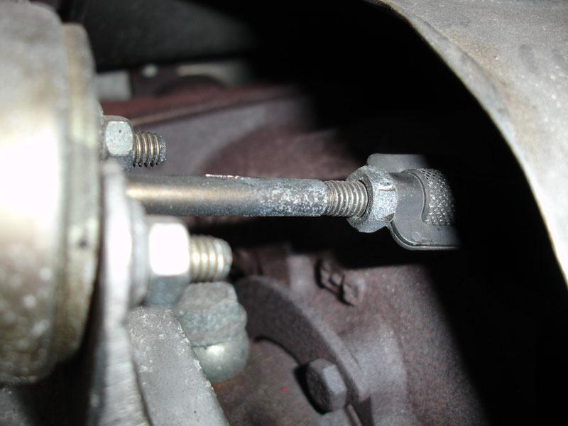 Once you have wound the adjuster up to the mark you had made on the actuator rod (approx 5-7mm), tighten the locknut back against the collar to prevent it from moving.