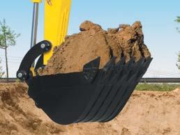 Reinforced bucket is made with thicker steel and additional