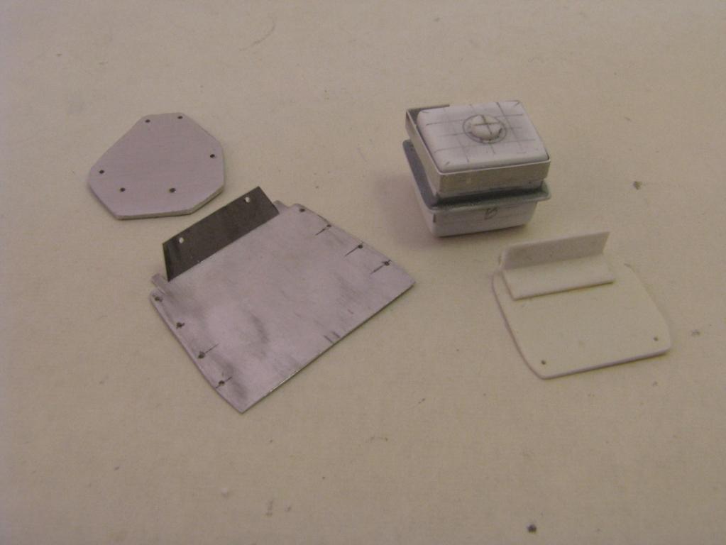Figure 4 - Various mounting plates and gas tank Engine modifications The water pump on rear of engine was cut off and the mounting area had about 2 mm of thickness removed.
