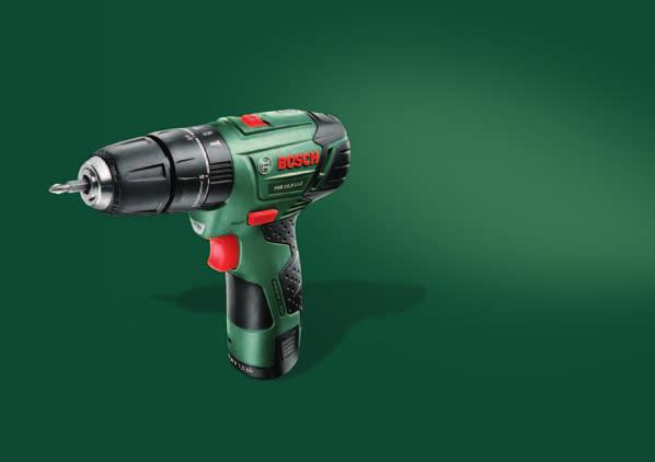 PSB 10,8 LI-2 Cordless Combi Drill 20 + 2 torque settings Easy and precise power control with just a single turn 2 gears Optimum speed for screwdriving (1st gear) and drilling (2nd gear) Powerful