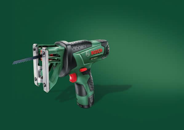 PST 10,8 LI Cordless Multisaw Patented SDS system With click function for safe and easy saw blade changes with one hand and in both sawing directions Compact and lightweight Ergonomic design and