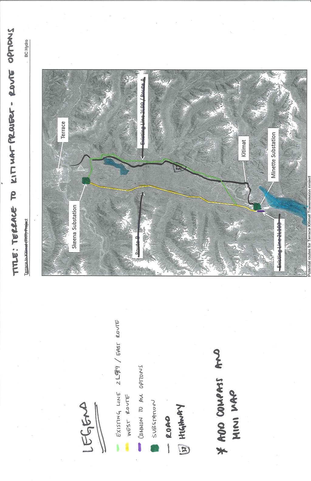 TERRACE TO KITIMAT TRANSMISSION PROJECT ROUTE OPTIONS Skeena