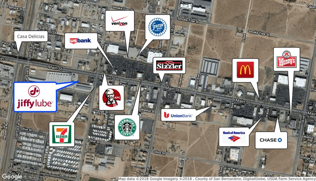 Retailer Map JIFFY LUBE - HESPERIA, CALIFORNIA 16701 MAIN ST.