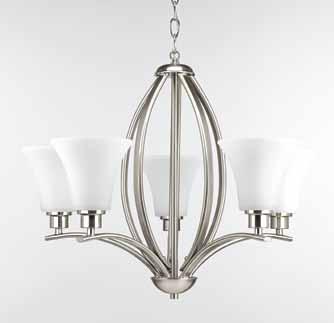 Lamps: Five medium base lamps,