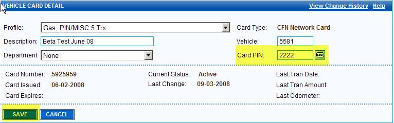 Changing the fuelling prompt on a card (Miscellaneous or Odometer prompts, for example). Changing the geographic access area for a card this change can only be made by Commercial Account Services.