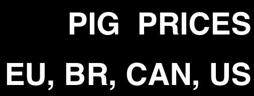 W O R L D P I G M A R K E T PIG PRICES EU, BR, CAN, US Weekly average Pig prices 2005-2016 in Euro/ 100kg carcase (EU, Brazil, Canada and
