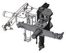 The double turn tool changer replaces the tools between the magazine and the boring shaft.