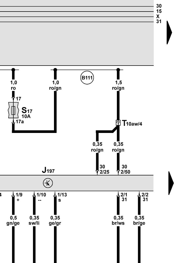 black, at self-levelling suspension compressor T2cp - 2-pin connector, black, at self-levelling suspension compressor T2cq - 2-pin connector, brown, at self-levelling suspension compressor T10aw -
