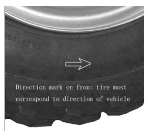 Notice: Direction marked on the tire must