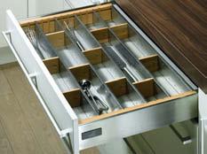 InnoTech drawer system organisation Cutlery tray OrgaTray Deluxe 1 for drawers/internal drawers Exclusiv Designed for standard cabinet widths With variable dividers for customised organisation Set