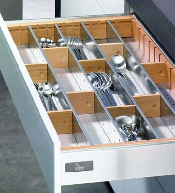 Double walled drawer system InnoTech Drawer silver steel anthracite steel stainless steel brushed solid beech Drawers/pot-and-pan drawers define the character and quality looks of a kitchen in a