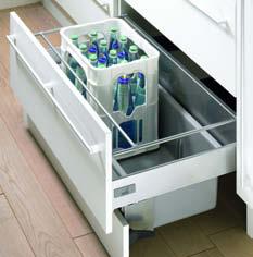 Double-walled steel drawer system InnoTech preassembled XXL drawer For additionally utilising storage space at plinth level With spill-proof plastic tub Create space for large and bulky items, from
