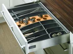 InnoTech drawer system organisation Cutlery tray OrgaTray Premium 2 for drawers/internal drawers Exclusiv Cutlery tray OrgaTray Premium 2 Designed for standard cabinet widths Knife and/or spice rack