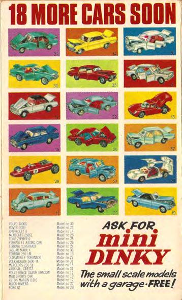 The find of a treasure The series of Mini Dinky were interrupted and many of the just recently announced 18 more cars soon were never taken into production.