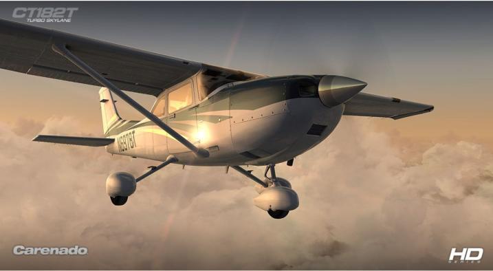 Test of Cessna CT-182T Turbo Skylane HD-series Produced by Carenado The Cessna 182 is a single engine, high winged, four seated, all metal aircraft built by Cessna Aircraft Company since 1956.