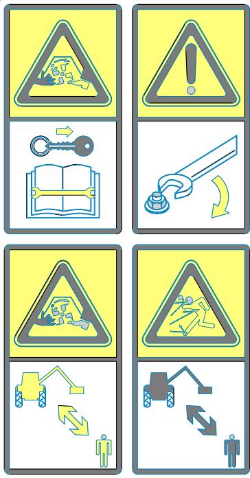 Machine Safety Stickers REMOVE KEY WHEN WORKING ON MACHINE KEEP BOLT TIGHT KEEP A SAFE DISTANCE FROM